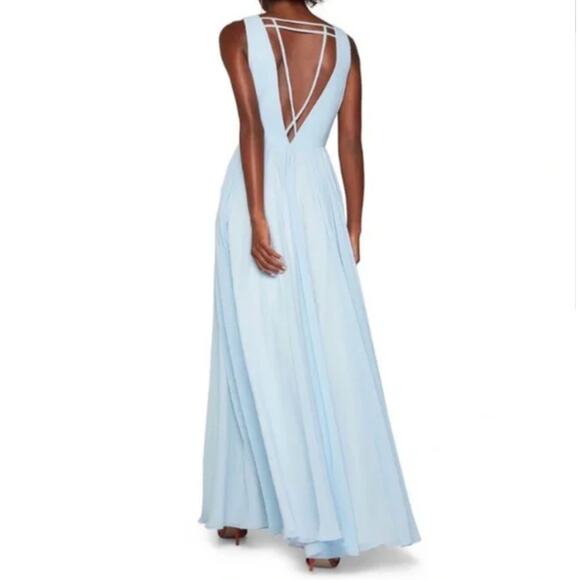 Fame and Partners Summer Angel Dress Size 10 Ice Blue Plunge‎ Slit Leg Gown Glam - Picture 12 of 12